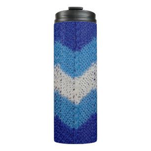 Bouteilles Isothermes tissu tricoté avec figures rayées bleu et blanc