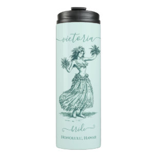 Bouteilles Isothermes Toile Hula Girl Hawaiian Island Wedding Party