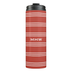 Bouteilles Isothermes Tomate Red Stripes personnalisé monogramme tumbler