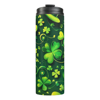 BOUTEILLES ISOTHERMES TONS DE SHAMROCKS CELTIQUES IRLANDAIS VERTS