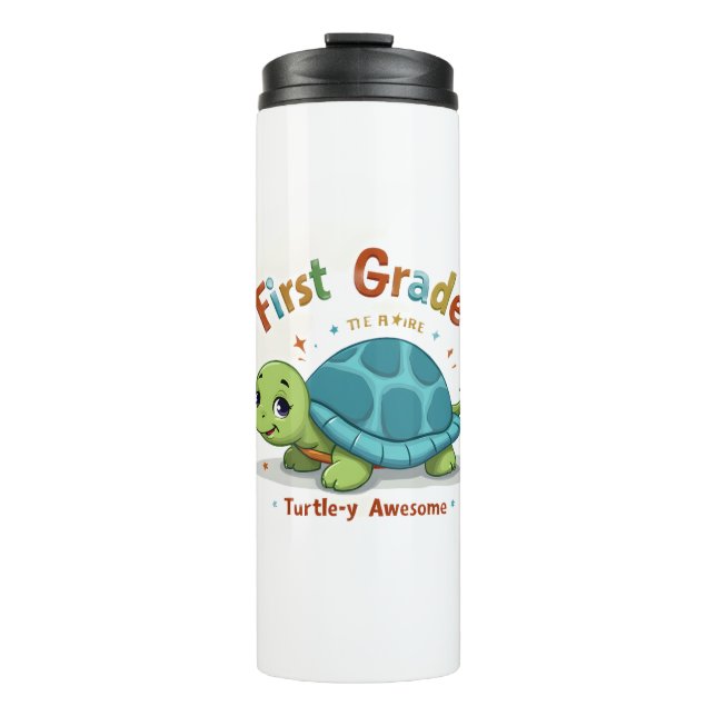 Bouteilles Isothermes Tortue de première année, c'est génial de la premi (Devant)