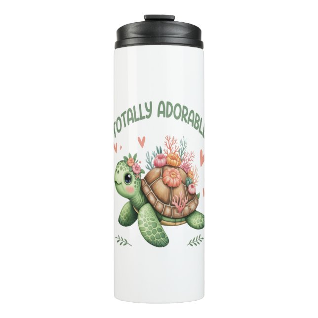 Bouteilles Isothermes Tortue totalement adorable avec corail (Devant)