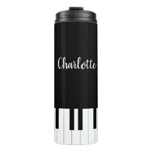 Bouteilles Isothermes Touches de piano noir et blanc avec nom personnali