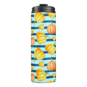 Bouteilles Isothermes Tour de Citrouille orange. Pat aquarelle transpare
