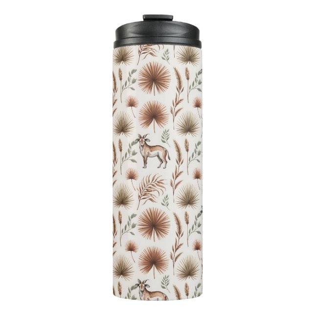 Bouteilles Isothermes Travel mug with a pattern of brown and green (Devant)