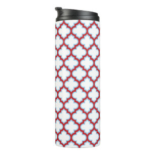 Bouteilles Isothermes Trellis blanc et rouge, treillis, Quatrefoil