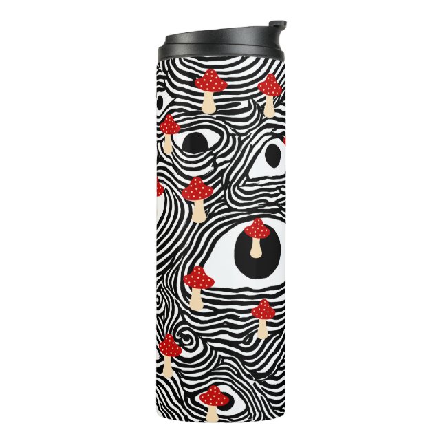Bouteilles Isothermes Trippy Mushroom Travel Mug - Funky Eye Design Cup (Tourné sur la gauche)