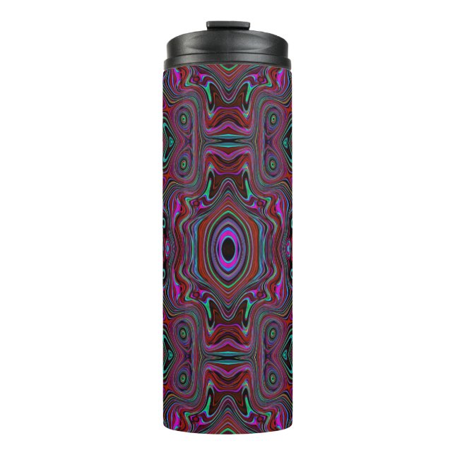 Bouteilles Isothermes Trippy Seafoam Green et Magenta Motif Abstrait (Devant)
