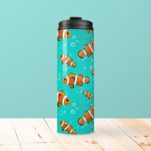 Bouteilles Isothermes Tropical Clownfish & Bubbles Motif (Tropical Clownfish Pattern Tumbler)