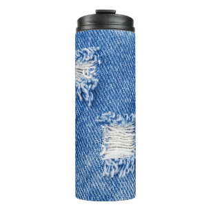Bouteilles Isothermes Trou, jean denim, texture déchirée