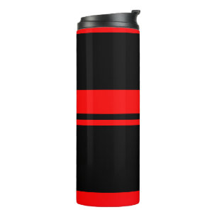Bouteilles Isothermes Tumbler à rayures noires et rouges