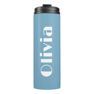 Bouteilles Isothermes Tumbler Bleu Personnalisé avec Grandes Lettres Imp