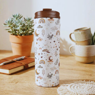 Bouteilles Isothermes Tumbler Boho Céleste   Lune et Étoiles Neutres
