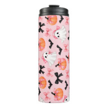 Tumbler Coquette Halloween Fantômes et Citrouilles