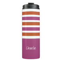Tumbler personnalisé avec monogramme à motif rayé