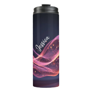 Bouteilles Isothermes Tumbler personnalisé Vague Galaxie Rose | Sur mesu