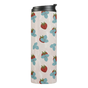 Bouteilles Isothermes Tumbler Thermique à Motif de Fraise Sprinkle