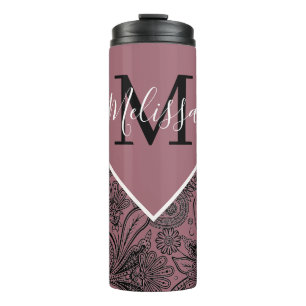 Bouteilles Isothermes Tumbler thermique à motifs paisley or rose et noir