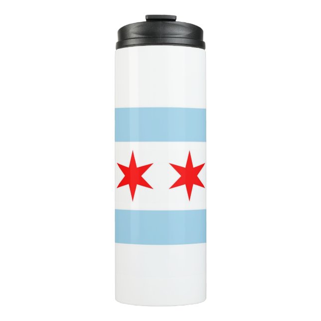 Bouteilles Isothermes Tumbler thermique avec drapeau de Chicago, USA (Devant)