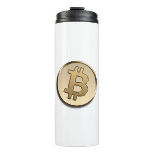 Bouteilles Isothermes Tumbler Thermique Bitcoin Doré