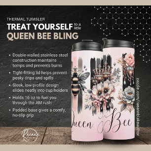 Bouteilles Isothermes Tumbler Thermique Reine Abeille Bling