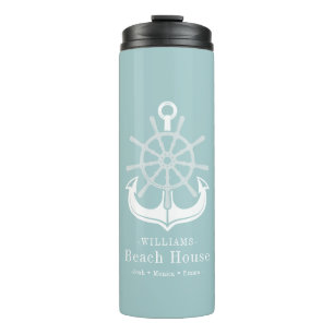 Bouteilles Isothermes Turquoise Beach House Nom de famille Ancre