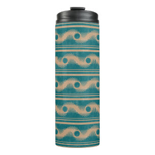Bouteilles Isothermes Turquoise et Caramel Spiral Motif géométrique rayo