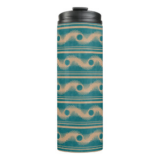 Bouteilles Isothermes Turquoise et Caramel Spiral Motif géométrique rayo
