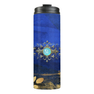 Bouteilles Isothermes Turquoise Gemme Bleu Royal et Or