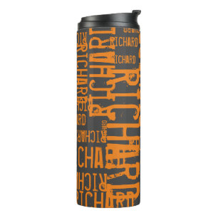 Bouteilles Isothermes Typographie noir orange