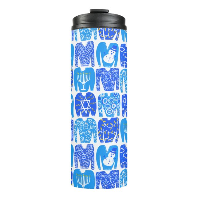 Bouteilles Isothermes Ugly Hannukah Sweaters Motif de vacances (Devant)