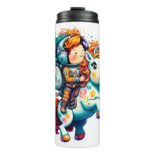 Bouteilles Isothermes Un astronaute à bord d'une mignonne licorne coloré