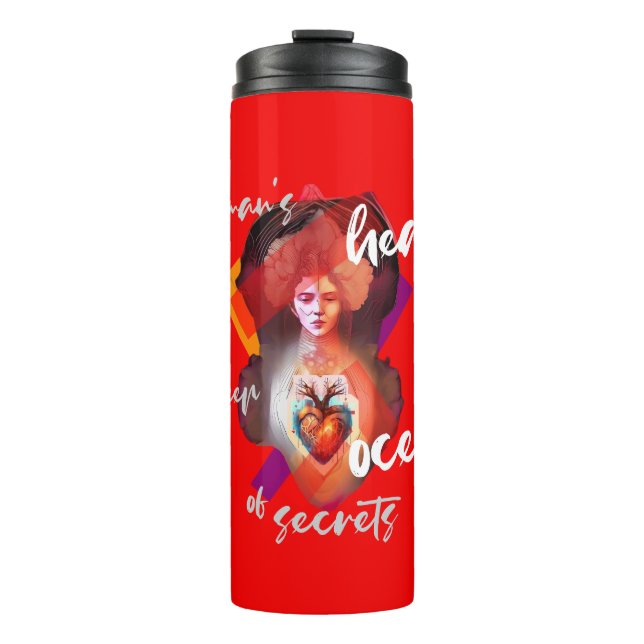 Bouteilles Isothermes Un coeur de femme rouge (Devant)