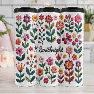 Bouteilles Isothermes Un Motif de fleurs colorées