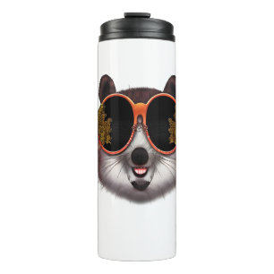 Bouteilles Isothermes Un Tanuki Cool Aux Lunettes De Soleil Ornées