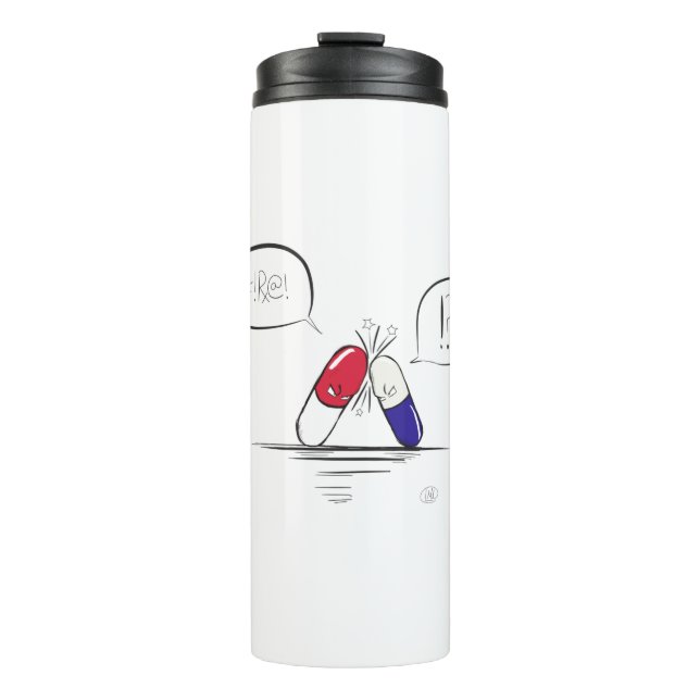 Bouteilles Isothermes Une mauvaise interaction médicamenteuse, (Devant)