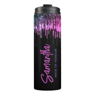 Bouteilles Isothermes Une parties scintillant rose noire chic annonce l'