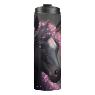 Bouteilles Isothermes Unicorn noir et rose Imaginaire de fée Créature