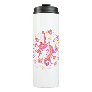 Bouteilles Isothermes Unicorne en rose et orange