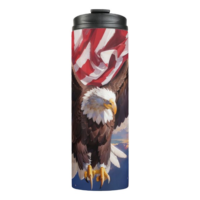 Bouteilles Isothermes *~* USA Drapeau EAGLE Patriotique Sun Sky America  (Devant)