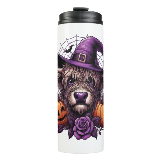 Bouteilles Isothermes Vache d'Halloween de Witch Highland (Devant)
