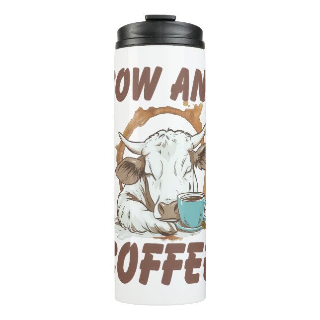 Bouteilles Isothermes Vache et café, Fille occidentale drôle (Devant)