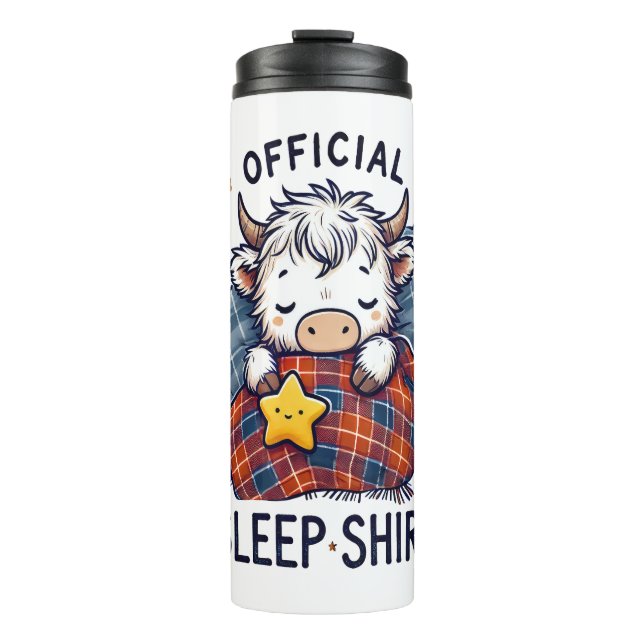 Bouteilles Isothermes Vache Highland, sommeil officiel (Devant)