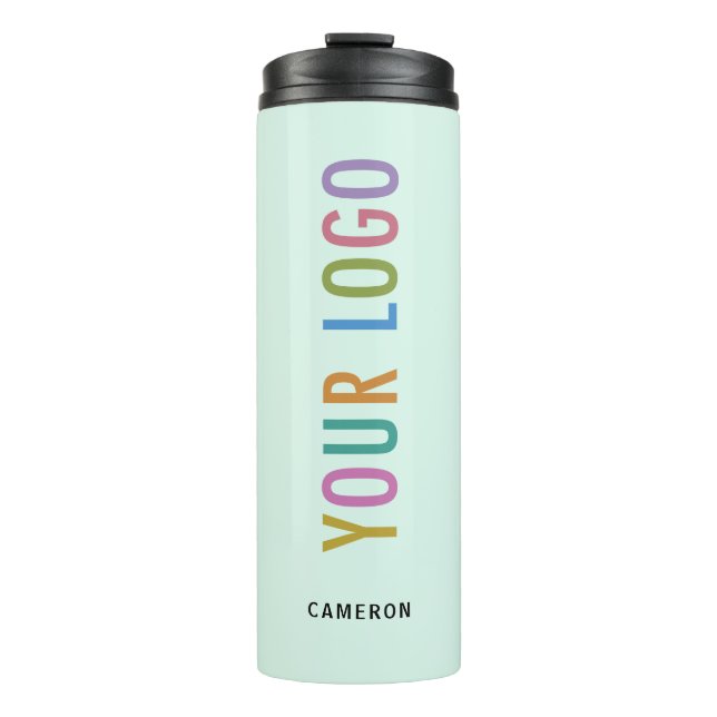 Bouteilles Isothermes Vacuum du logo personnalisé de 12 oz vert Mint (Devant)