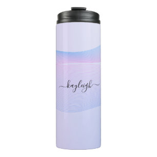 Bouteilles Isothermes Vagues Abstraites Bleu rose Bleu Thermal Tumbler