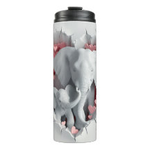 Valentine 3D Maman & Baby Elephants Tumbler Wrap