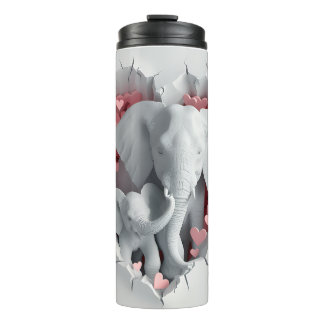 Bouteilles Isothermes Valentine 3D Maman & Baby Elephants Tumbler Wrap