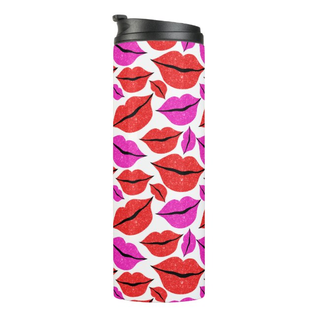 Bouteilles Isothermes Valentines des lèvres rouges et roses (Tourné sur la droite)