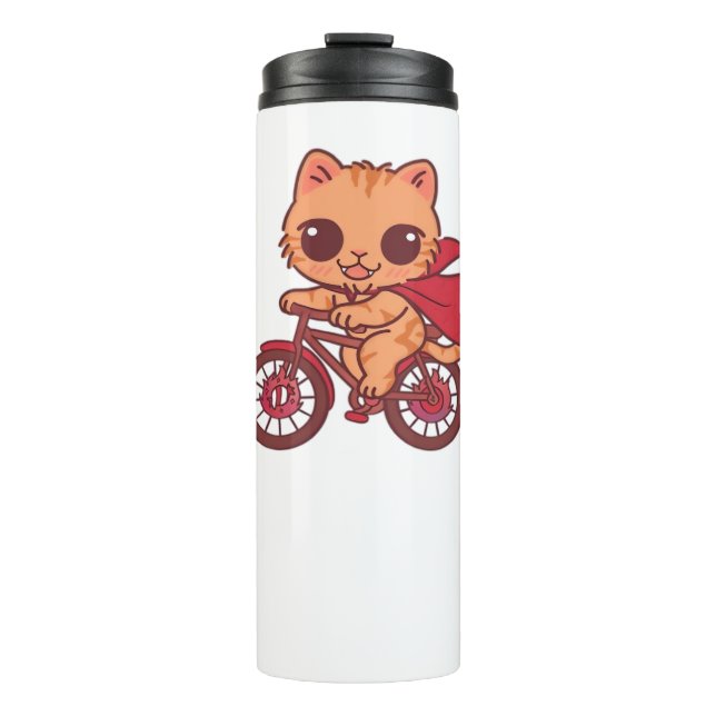 Bouteilles Isothermes Vampire Chat sur la promenade à vélo d'Halloween - (Devant)