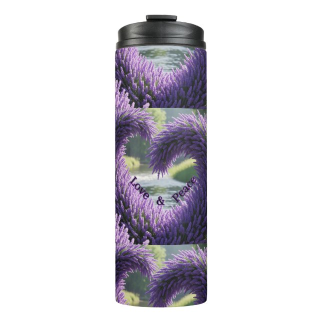 Bouteilles Isothermes Vaso térmico Lavanda – Love and Peace (Devant)
